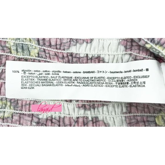 Zara Floral Balloon Sleeve Dress Smocked Puff Princess Pink Sweetheart Bust Mini - Picture 13 of 14